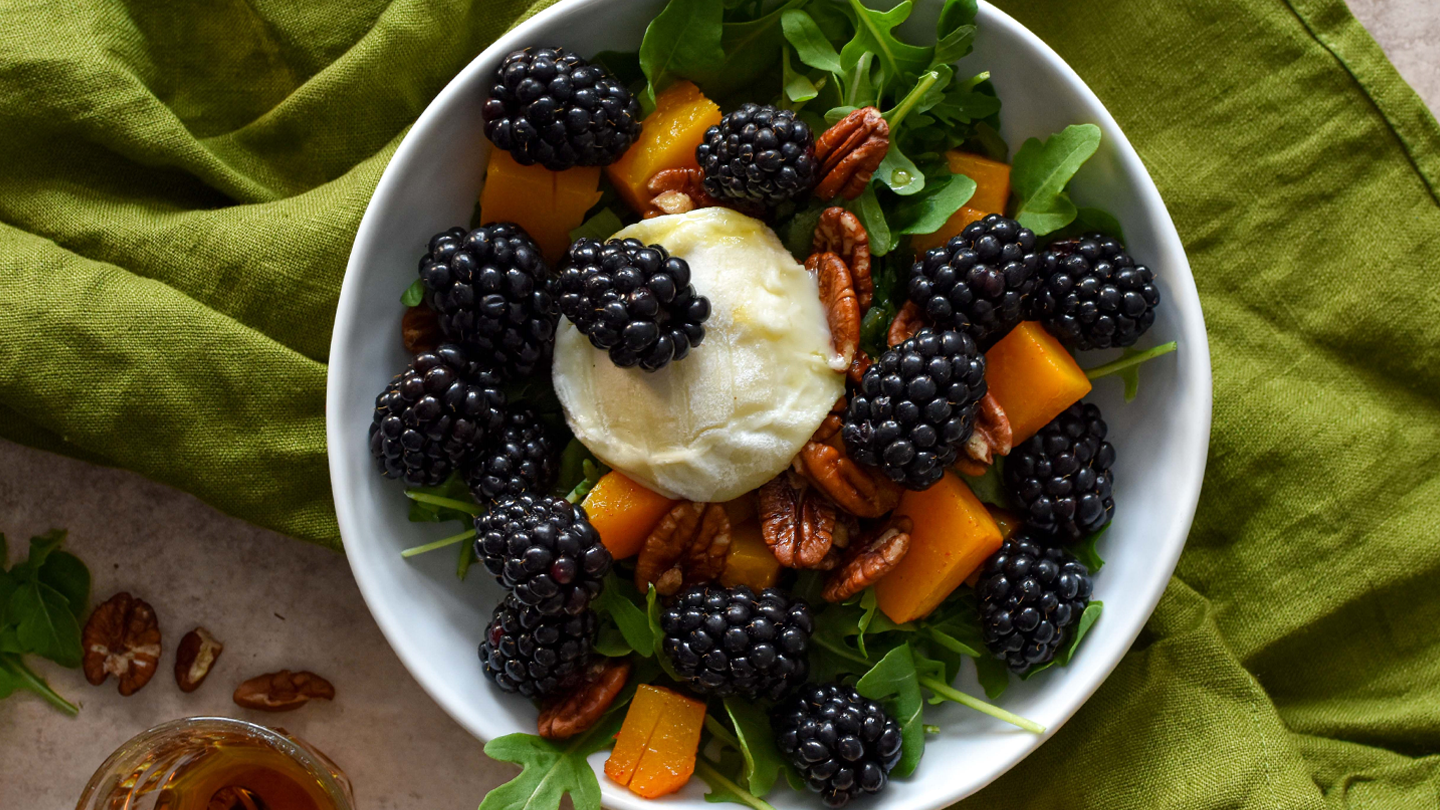 Fall Salad with Pumpkin and Blackberries